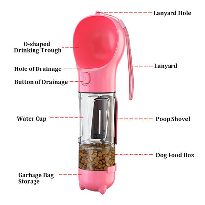 4in1 Dog Feeder Water Bottle